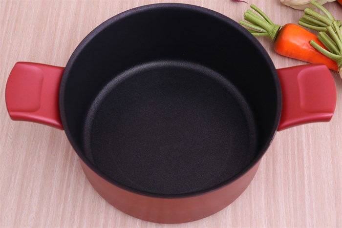 Nồi nhôm chống dính nắp kính 24 cm Tefal C6824672 Màu Đỏ