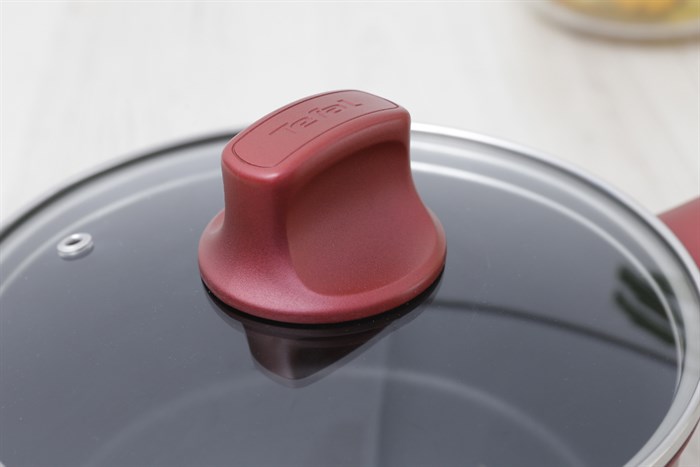 Quánh nhôm chống dính nắp kính 20 cm Tefal C6822472 Màu Hồng đất