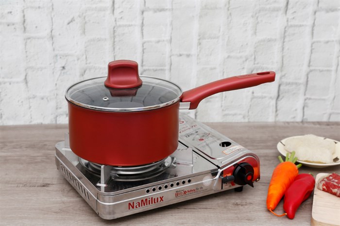 Quánh nhôm chống dính nắp kính 20 cm Tefal C6822472 Màu Hồng đất