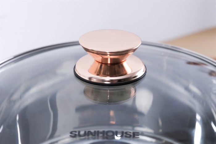 Nồi inox 5 đáy nắp kính 26 cm Sunhouse SHG24226 Màu Inox