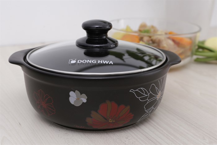 Nồi đất nắp kính 17 cm Dong Hwa Tucbeghi GF-703 Màu Đen