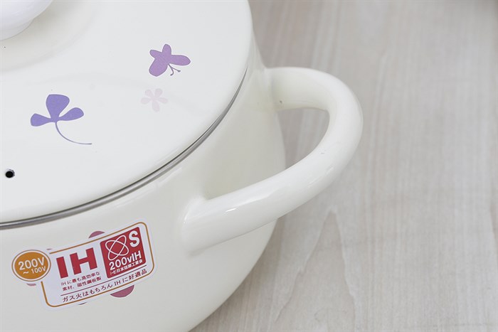 Nồi thép Nippon tráng men 20 cm Fujihoro MCPV-20W Màu Trắng