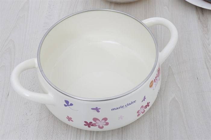 Nồi thép Nippon tráng men 20 cm Fujihoro MCPV-20W Màu Trắng