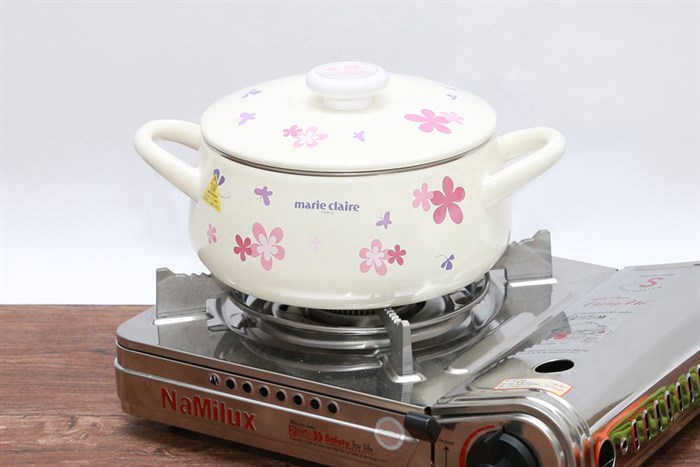 Nồi thép Nippon tráng men 20 cm Fujihoro MCPV-20W Màu Trắng