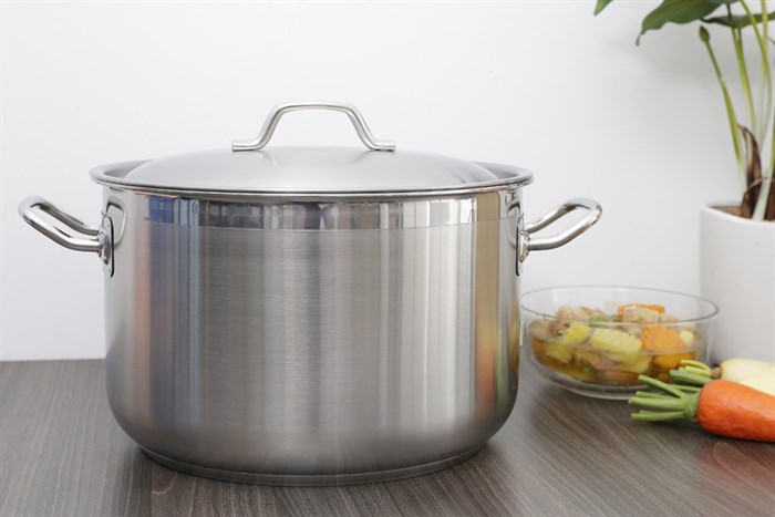 Nồi inox 3 đáy nắp inox 32 cm Fivestar N32-3D Màu Inox