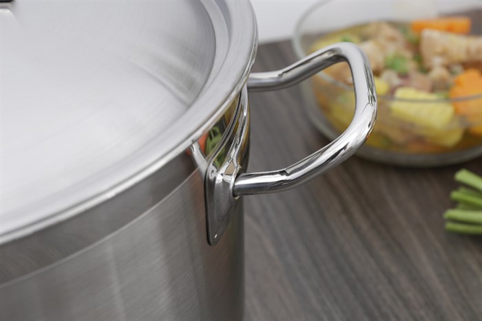 Nồi inox 3 đáy nắp inox 32 cm Fivestar N32-3D Màu Inox