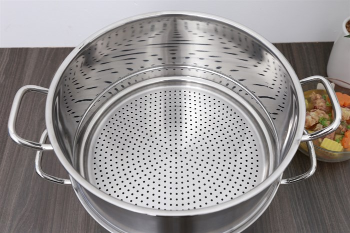 Bộ nồi xửng inox 3 đáy nắp kính 30 cm Fivestar ST30-3DG Màu Inox