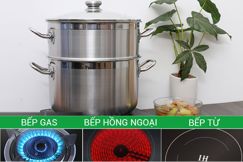 Bộ nồi xửng inox 3 đáy 30cm Fivestar ST30-3DG