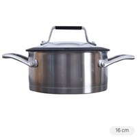 Nồi inox 3 đáy nắp kính 16 cm DMX NI005