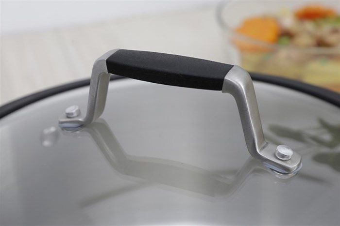 Nồi inox 3 đáy nắp kính 16 cm DMX NI005 Màu Inox