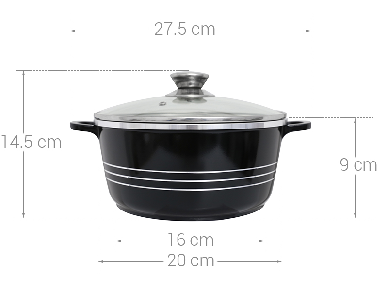 Nồi nhôm chống dính đáy từ 20 cm DMX NN001