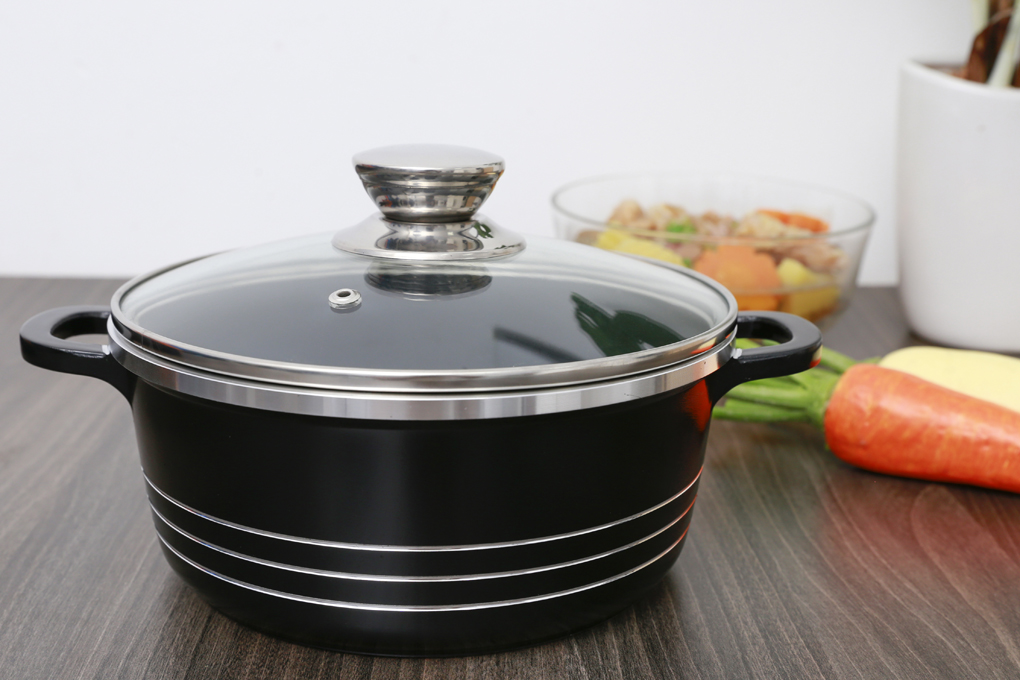 Nồi nhôm chống dính đáy từ 20 cm DMX NN001 Màu Đen