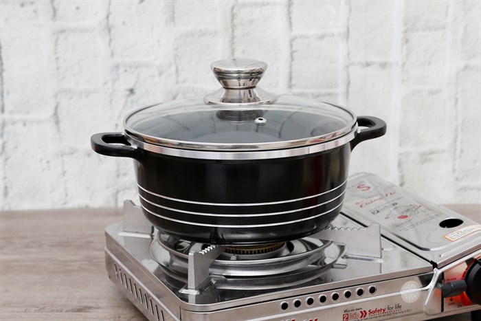 Nồi nhôm chống dính đáy từ 20 cm DMX NN001 Màu Đen