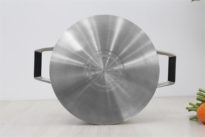 Nồi inox 3 đáy nắp kính 20 cm DMX NI005 Màu Inox