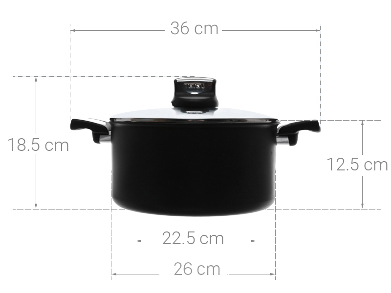 Nồi nhôm chống dính nắp kính 26 cm Tefal Expertises C6207172