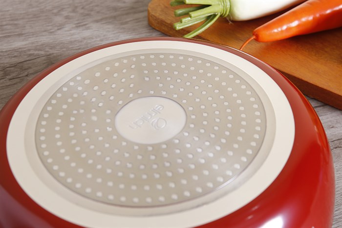 Bộ nồi chảo nhôm chống dính nắp kính Elmich EL1162 Màu Đỏ