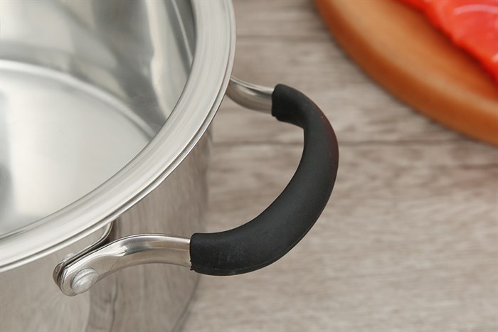 Nồi inox 5 đáy nắp kính 24 cm Sunhouse SHG24324 Màu Bạc Inox