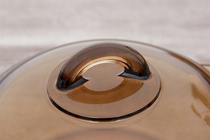 Nồi thủy tinh nắp thủy tinh 16cm Luminarc Amberline Granite 1 lít Màu Nâu