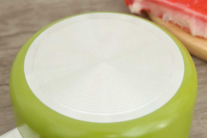 Quánh nhôm chống dính nắp kính 14 cm Sunhouse SMP151 Xanh lá Màu Xanh lá