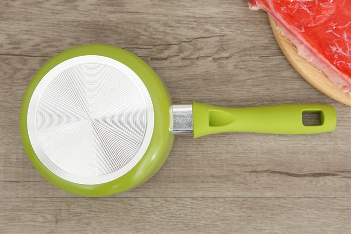 Quánh nhôm chống dính nắp kính 14 cm Sunhouse SMP151 Xanh lá Màu Xanh lá