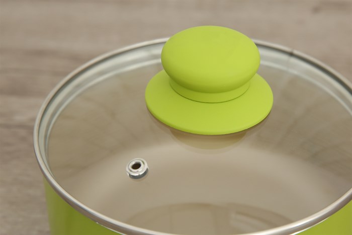 Quánh nhôm chống dính nắp kính 16 cm Sunhouse SMP151 Xanh lá Màu Xanh lá