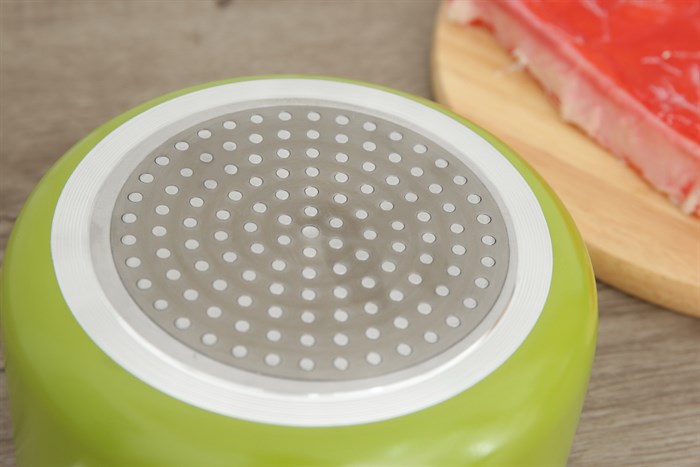 Quánh nhôm chống dính nắp kính 16 cm Sunhouse SMP151 Xanh lá Màu Xanh lá