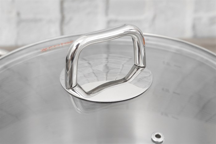 Nồi inox 3 đáy nắp kính 24 cm Happycook HC 24NV Màu Bạc