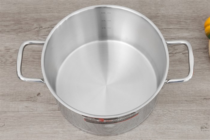 Nồi inox 3 đáy nắp kính 24 cm Happycook HC 24NV Màu Bạc