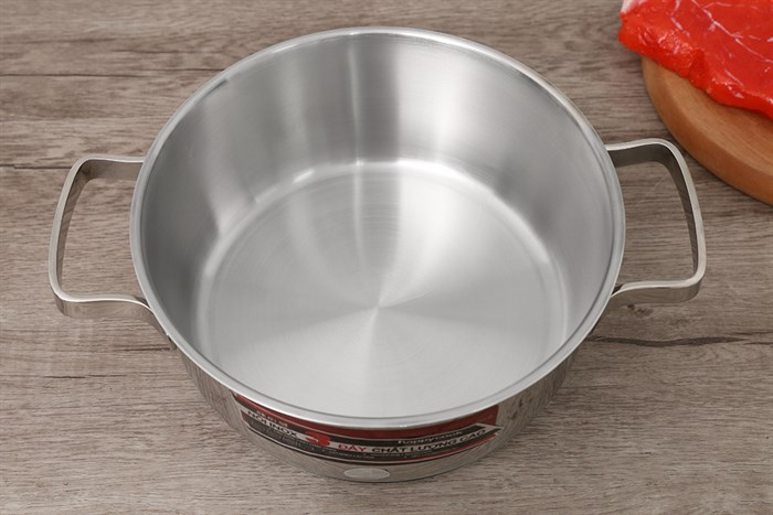 Nồi inox 3 đáy nắp kính 20 cm Happycook N20 MLGP Màu Bạc