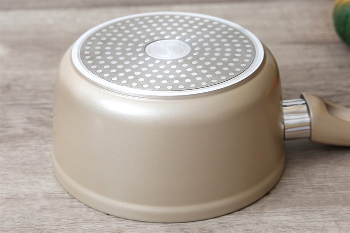 Quánh nhôm chống dính nắp kính 17 cm DMX QE Màu Nâu nhạt