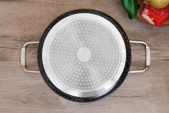 Nồi nhôm chống dính nắp kính 20 cm DMX NDE Màu Đen