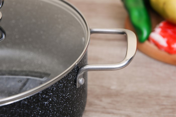 Nồi nhôm chống dính nắp kính 24 cm DMX NDE Màu Đen