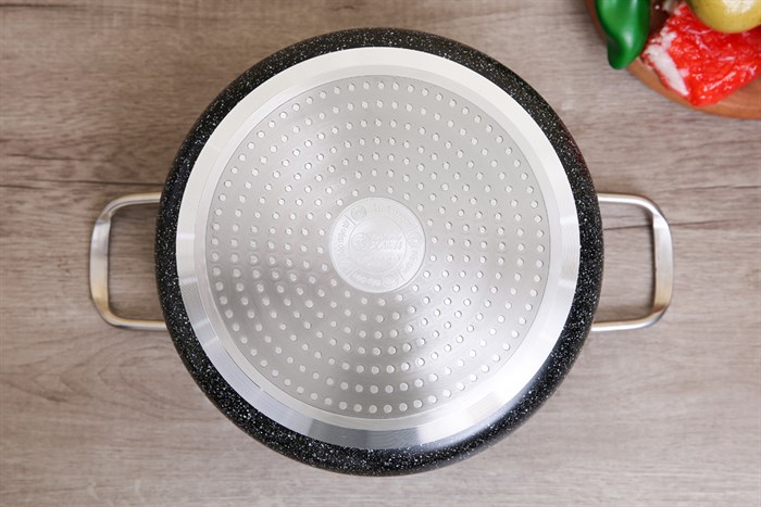 Nồi nhôm chống dính nắp kính 24 cm DMX NDE Màu Đen