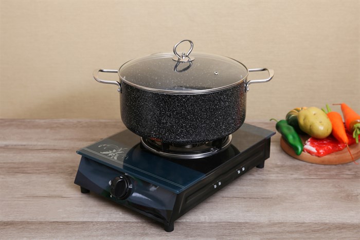 Nồi nhôm chống dính nắp kính 26 cm DMX NDE Màu Đen