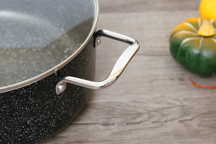 Nồi nhôm chống dính nắp kính 28 cm DMX NDE Màu Đen