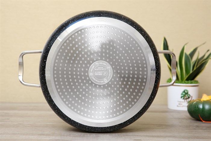 Nồi nhôm chống dính nắp kính 28 cm DMX NDE Màu Đen