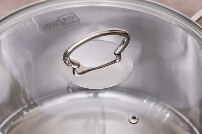 Nồi inox 3 đáy nắp kính 26 cm Fivestar FSN 26IN1 Màu Inox