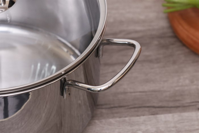 Nồi inox 3 đáy nắp kính 26 cm Fivestar FSN 26IN1 Màu Inox