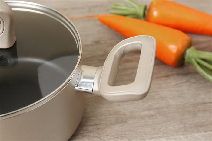 Nồi nhôm chống dính nắp kính 18 cm Tefal H9104314 Màu Vàng Hồng