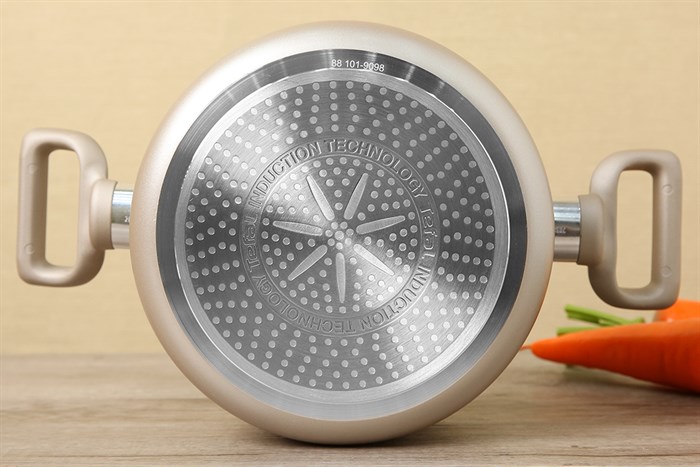 Nồi nhôm chống dính nắp kính 20 cm Tefal H9104414 Màu Vàng Hồng