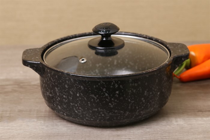 Nồi đất vân đá hoa cương nắp kính 19 cm Mommy Cook MMVSG