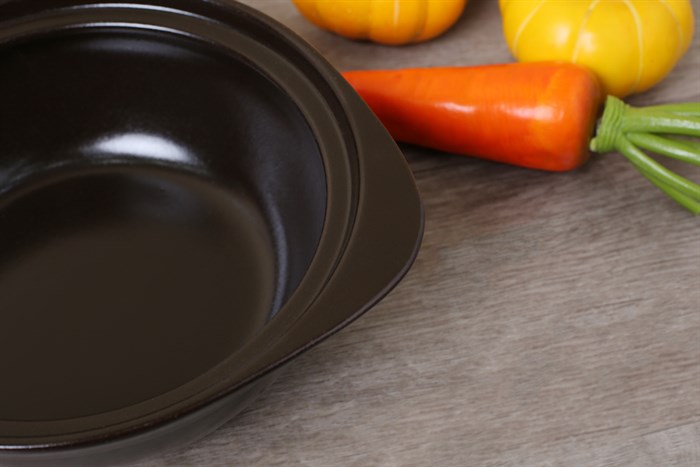 Nồi đất nắp sứ 18 cm Dong hwa CS005 Chiếc lá Màu Xanh lá