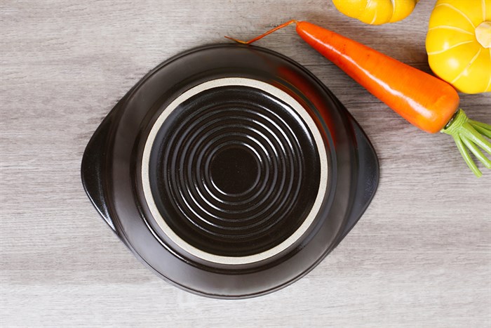 Nồi đất nắp sứ 18 cm Dong hwa CS005 Chiếc lá Màu Xanh lá