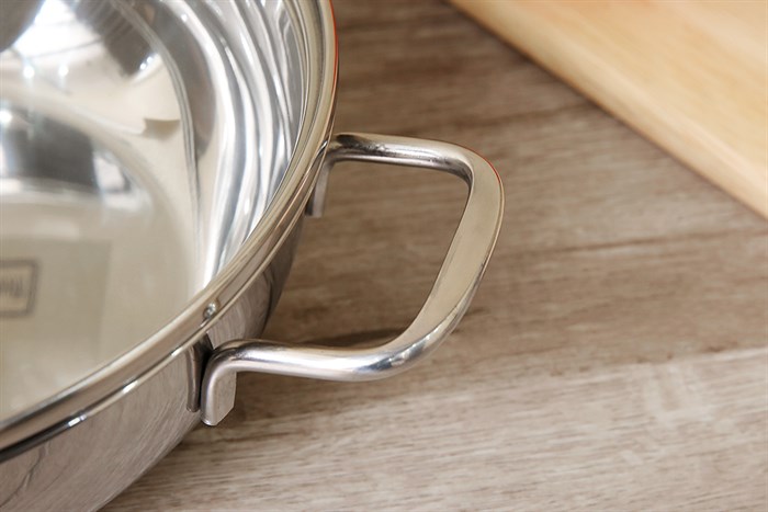 Nồi lẩu inox 3 đáy nắp kính 24 cm Fivestar NL24-3DG Màu Bạc