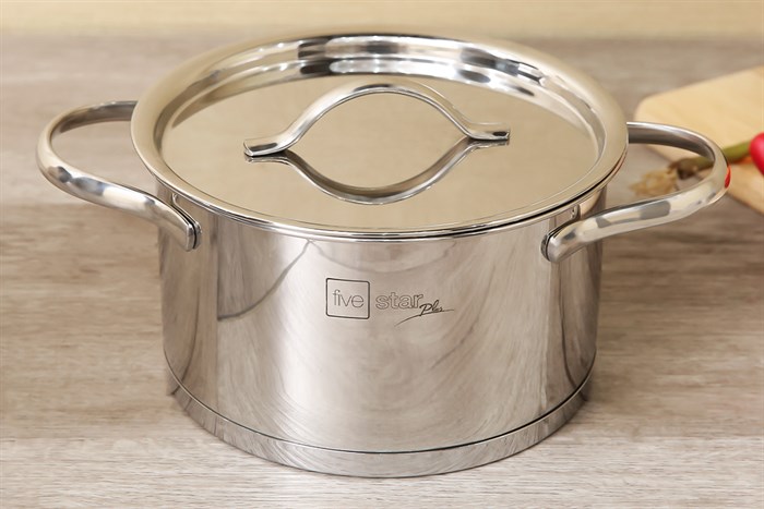 Nồi inox 304 3 đáy nắp inox 16 cm Fivestar N16-304OV Màu Bạc