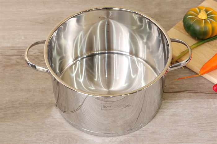 Nồi inox 304 3 đáy nắp inox 24 cm Fivestar N24-304OV Màu Bạc