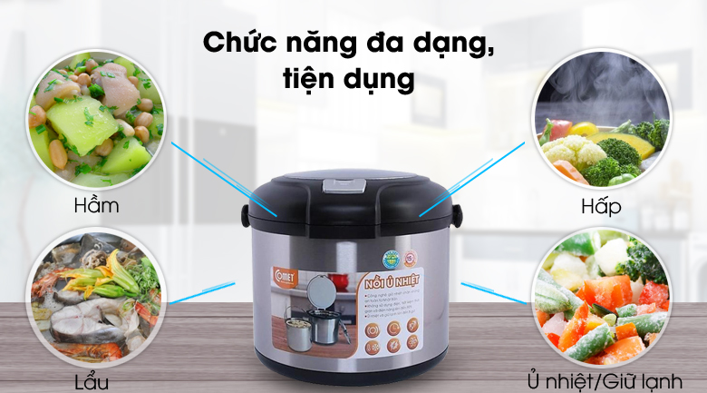 Đa chức năng - Nồi ủ nhiệt đa năng Comet CM7661 5L Đen