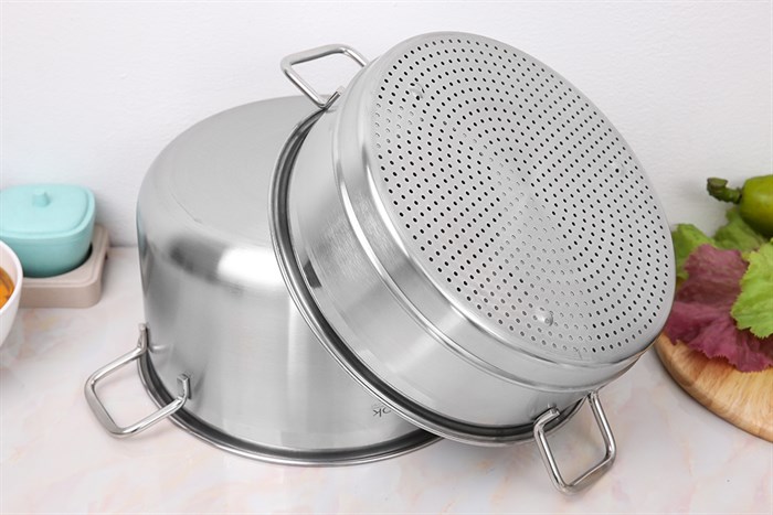 Bộ nồi xửng inox nắp kính 28 cm Fivestar HT Cook HTNX28001 Màu Bạc