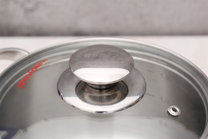 Nồi inox 3 đáy nắp kính 16 cm Happycook N16-NMG Màu Bạc Inox