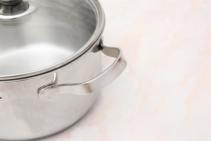 Nồi inox 3 đáy nắp kính 20 cm Happycook N20-NMG Màu Bạc Inox